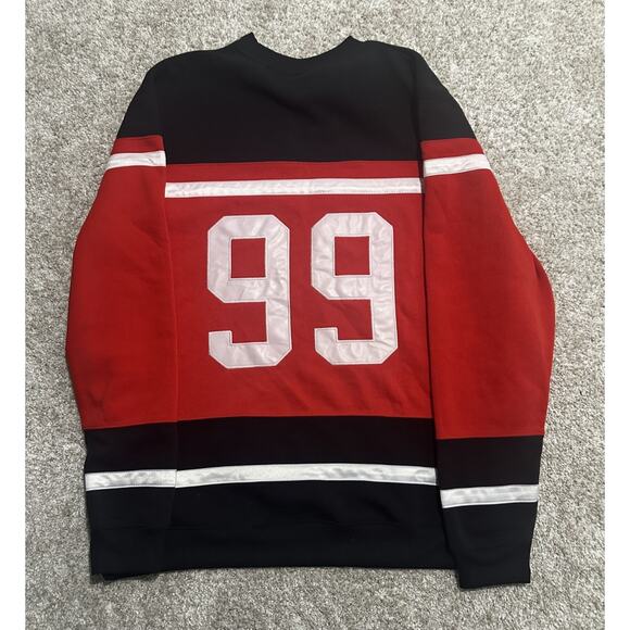 Stadium Men’s XXL Hockey Jersey Style Crewneck Sweatshirt Red Black Stars XX - Picture 6 of 6